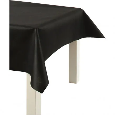 Tischdecke aus Imitationsstoff, schwarz, B: 125 cm, 70 g, 10 m / 1 Rolle.