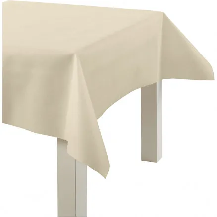 Tischdecke aus Imitationsstoff, Creme, B: 125 cm, 70 g, 10 m / 1 Rolle.