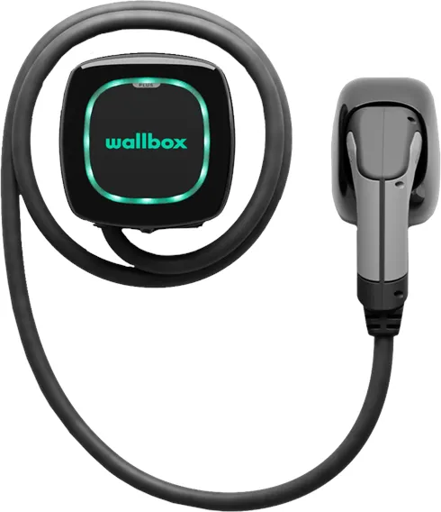 Wallbox Pulsar Plus -Ladebox mit Wi-Fi, 22 kW, 7 Meter, Typ 2, schwarz