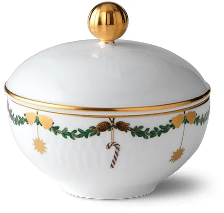 Royal Copenhagen Stjerne Riflet Jul Zuckerdose - 15 cl